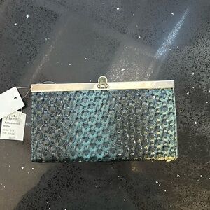 Embossed Leather Clutch